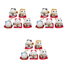 15St Duurzame Keramische Kat Miniaturen Voor Auto Dashboard Decoratie
