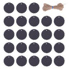 100St Kraft Hangtags Van Zwart Papier Met Touw, Decoratieve Markering