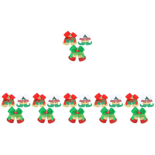 18St Kerst Haarlinten Elastische Strik Haaraccessoires Kleurmix