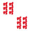12Pièces Clips Rouge Grosgrain Accessoires 2