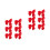 12Pièces Clips Rouge Grosgrain Accessoires 3