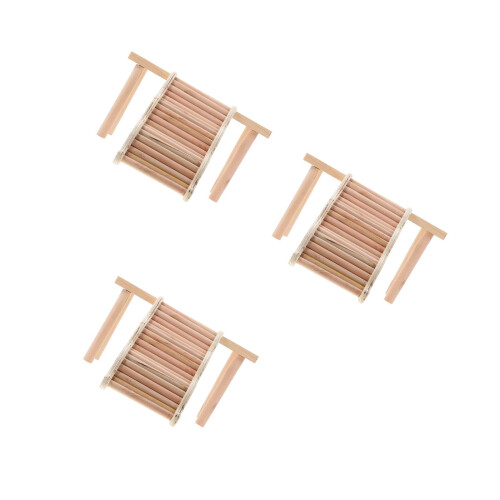 3Pièces En Bois Pour Hamster Rampe Multiusage Animaux 1