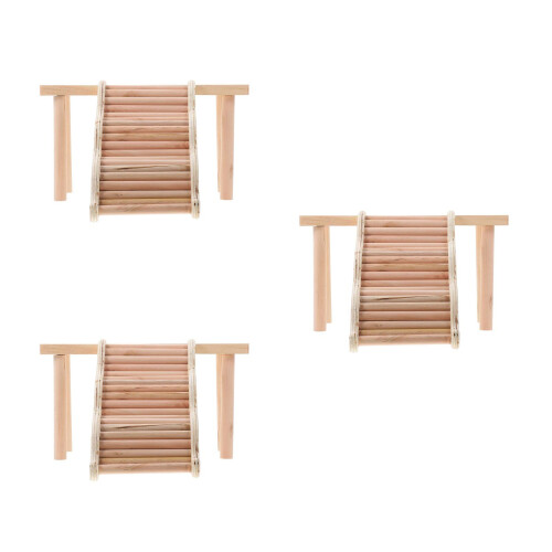 3Pièces En Bois Pour Hamster Rampe Multiusage Animaux 2