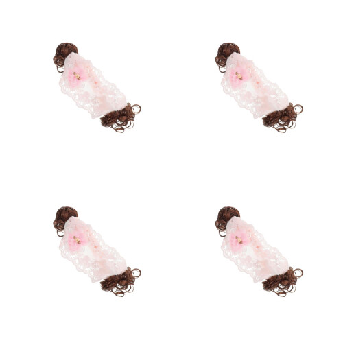 4Pièces -Têtes En Polyester Rose Pour Bébé 1