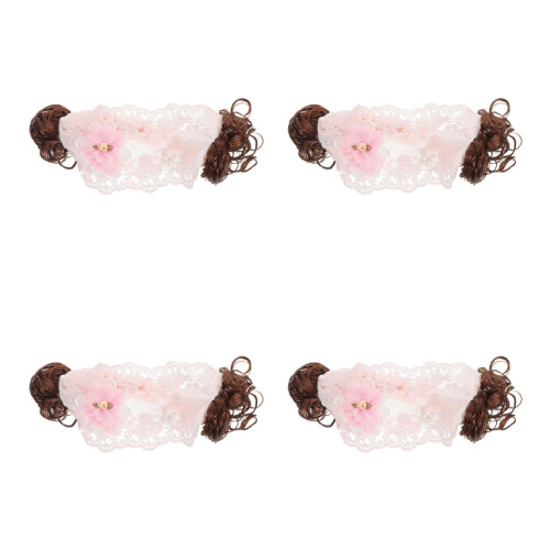 4Pièces -Têtes En Polyester Rose Pour Bébé 2