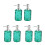 6Pièces Bouteilles En Verre Vert Pour Shampooing Distributeur 3