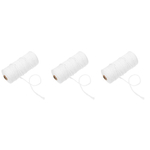 3Rolls Multi-Purpose White Cotton Rope DIY Binding Gift Kitchen Twine 2