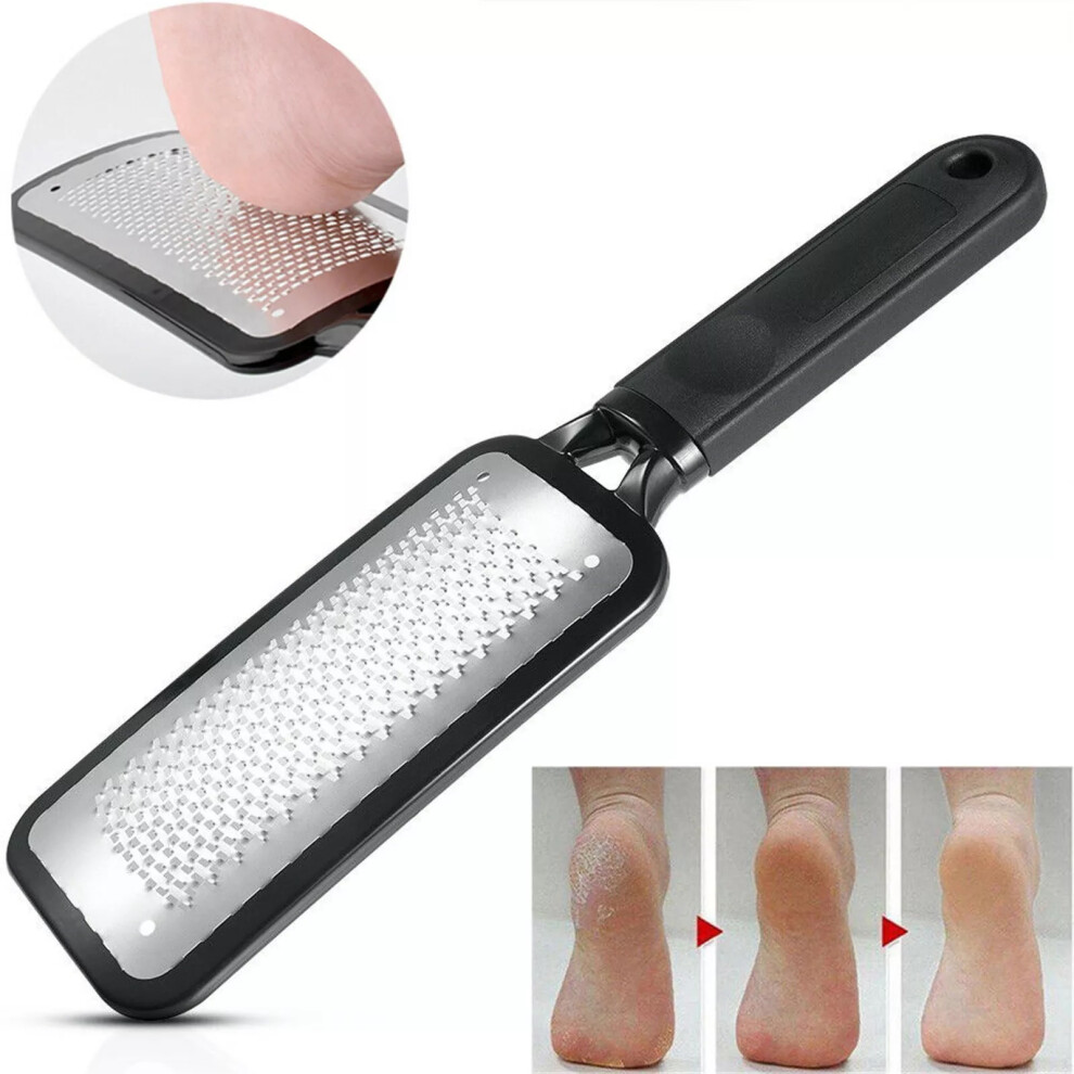 Foot File Grater Scraper Rasp Hard Skin Remover Pedicure Tool for Dry Cracked Heels & Callus Removal Black