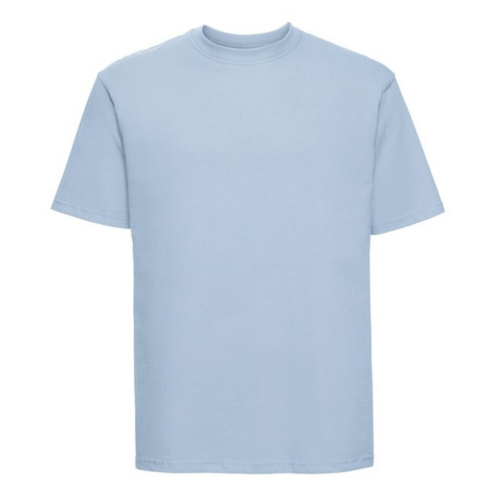 Russell (S, Mineral ) Mens Classic Ringspun Cotton T-Shirt Blue