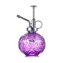 (Lila-silver munstycke) 240 ml vattenkanna i präglat glas, godisfärgad vattenkanna, tryckbar