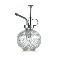 (Silver-Silver Munstycke) 240ML Växtspridare Vattenkanna Präglad Glas Godisfärgad Vattenkanna Tryckknapp