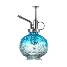 (Blå-silver munstycke) 240 ml vattenkanna för växter, präglat glas, godisfärgad vattenkanna, tryckbar