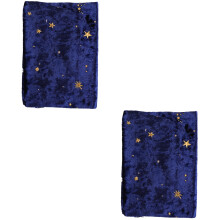 2St Eco Boekhoes Blauwe Fluwelen Gouden Stempel Voor Boekenbescherming