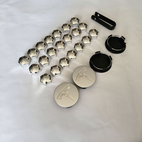 (25Silver Ασήμι, Ηπειρωτική Κίνα) 4PCS 25PCS 29PCS 56MM 57MM Για Tesla Model3 ModelY Ματ Μαύρο Άρκευθο