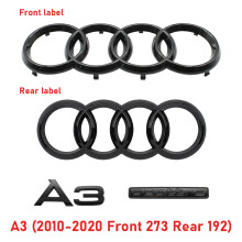 (1 Set Audi A3, Audi) Für Audi A3 2003–2020 4-Ringe-Logo ABS Auto 273 mm Motorhaube Frontgrill 192 mm