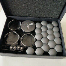 (29 Gary BOX, China vasteland) 4 stuks 25 stuks 29 stuks 56 mm 57 mm voor Tesla Model 3 Model Y Matzwart