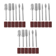 3Sets Kleurige Tungsten Nagelboor Set Polijstkoppen Manicure