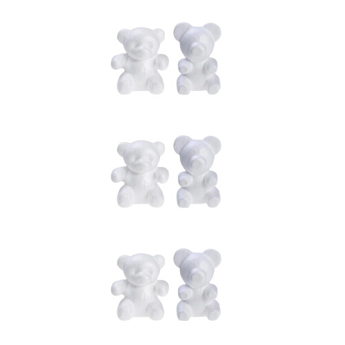 6St Bear Model Mal Wit Voor Bloemschikking DIY En Feestversiering
