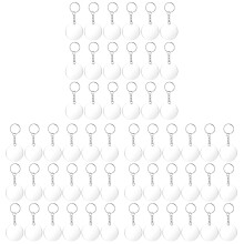 180St Transparante Acryl Sleutelhangers Rond, Blank Voor DIY Decor