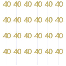 48St Cake Inserts Goud 40 Verjaardag Feestelijke Decor