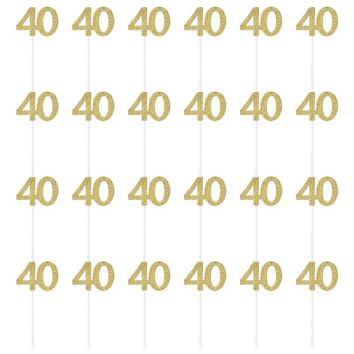 48St Cake Inserts Goud 40 Verjaardag Feestelijke Decor