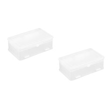 2St Wit Transparant Nageltools Opbergdoos Laags Organizer