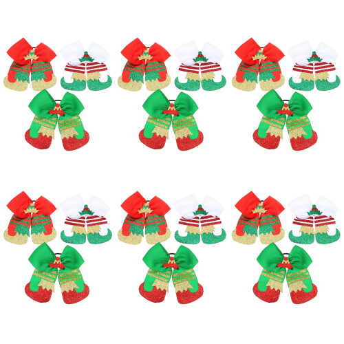 18St Kerst Haarlinten Elastische Strik Haaraccessoires Kleurmix 1