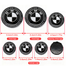 (45 82 82 4X56mmYT, Thunder Black White) 7 τεμάχια για BMW E36 F20 E46 E39 E38 E90 E53 X3 X6 M μπροστινό