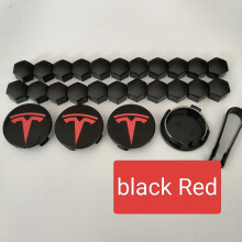 (25 zwart Rood Zwart, China vasteland) 25 stuks 29 stuks 56/57 mm voor Tesla Model 3 Y wiel origineel