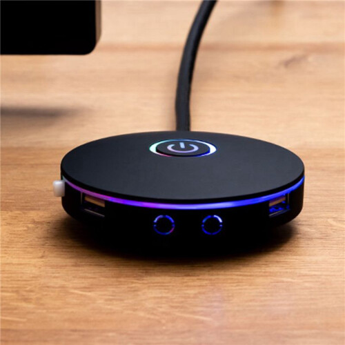 2X Computer  RGB Lighting Effect External Host Power  Button,Suitable for Internet Cafes,Offices (Black) 1