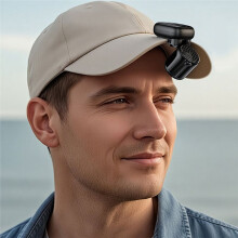 Clip Cap Folding Handheld Fan Portable Clip Fan 3 Speed Rechargeable USB C Personal Fan for Hat Travel Outdoor B