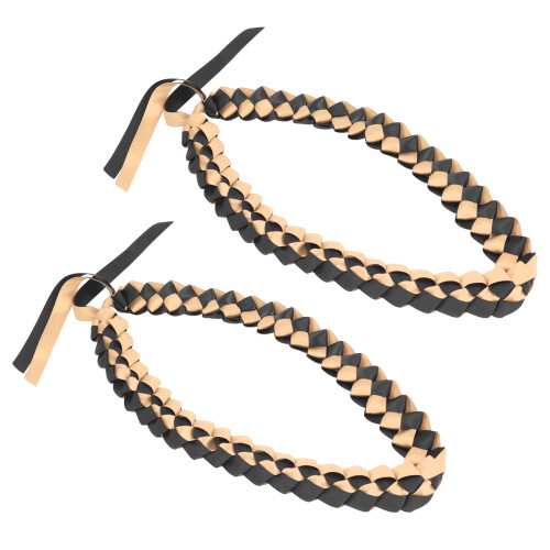 2 Stück Abschlussband-Halskette 120 cm Schwarz/Gold