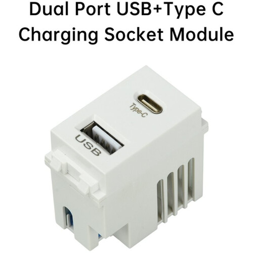 Type 128 USB Power Module 220V Socket 5V2.1A Dual Port USB+Type C Charging Socket Module 2