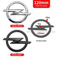 (Opel 120 mm Stift, glänzend schwarz – 1 Stück) 1 Stück ABS-Logo-Emblem-Aufkleber für Opel, passend