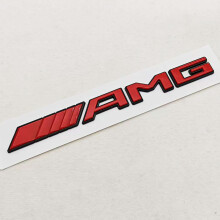 (Czerwono-czarny) 1 szt. 3D ABS litery samochodowe logo AMG błotnik boczny emblemat naklejka na tylną
