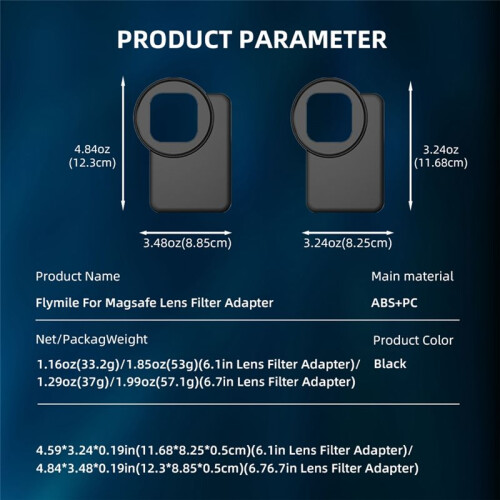 Phone Filter Mount Lens Filter Clip Phone Filter Mounting Bracket Additional Filter Expansion Frame for 6.7inch 1