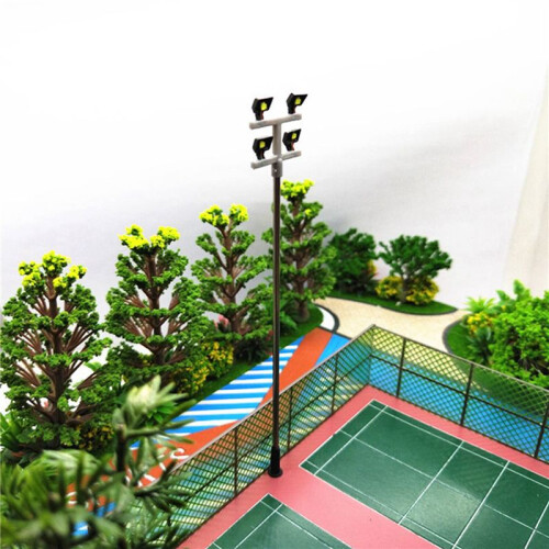 8 PCS HO Scale Model Lighting Tower,Tower Lights Model Lights Layout Lamppost for Train/Garden/Playground/Stadium 2