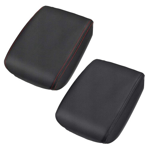 2X Car Leather Center Console  Box Pad Armrest Cover Protective Cover for  MK2 2016 2017 2018 Black 1