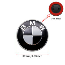 (1 Stück 82 mm, 2 Löcher) Universelles Emblem-Set in Schwarz und Weiß für BMW, 7-teilig (68 mm, 56 mm,