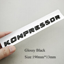 (Γυαλιστερό Μαύρο 190mm) 3D γράμματα σήματος KOMPRESSOR για Benz W203 W204 W211 W210 C SLK Class ABS