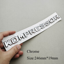 (Χρώμιο 246 χιλιοστά) 3D γράμματα εμβλήματος KOMPRESSOR για Benz W203 W204 W211 W210 C SLK Class ABS