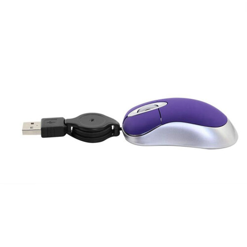 10X  USB Wired Mouse Retractable Tiny Small Mouse 1600 DPI Optical Compact Travel Mice 1