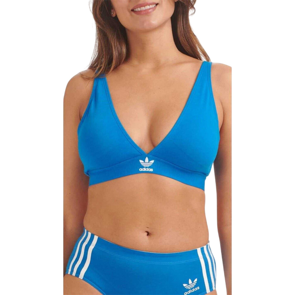 Adidas (14 Uk, ) Womens/Ladies Cotton Blend Comfort Bra Blue