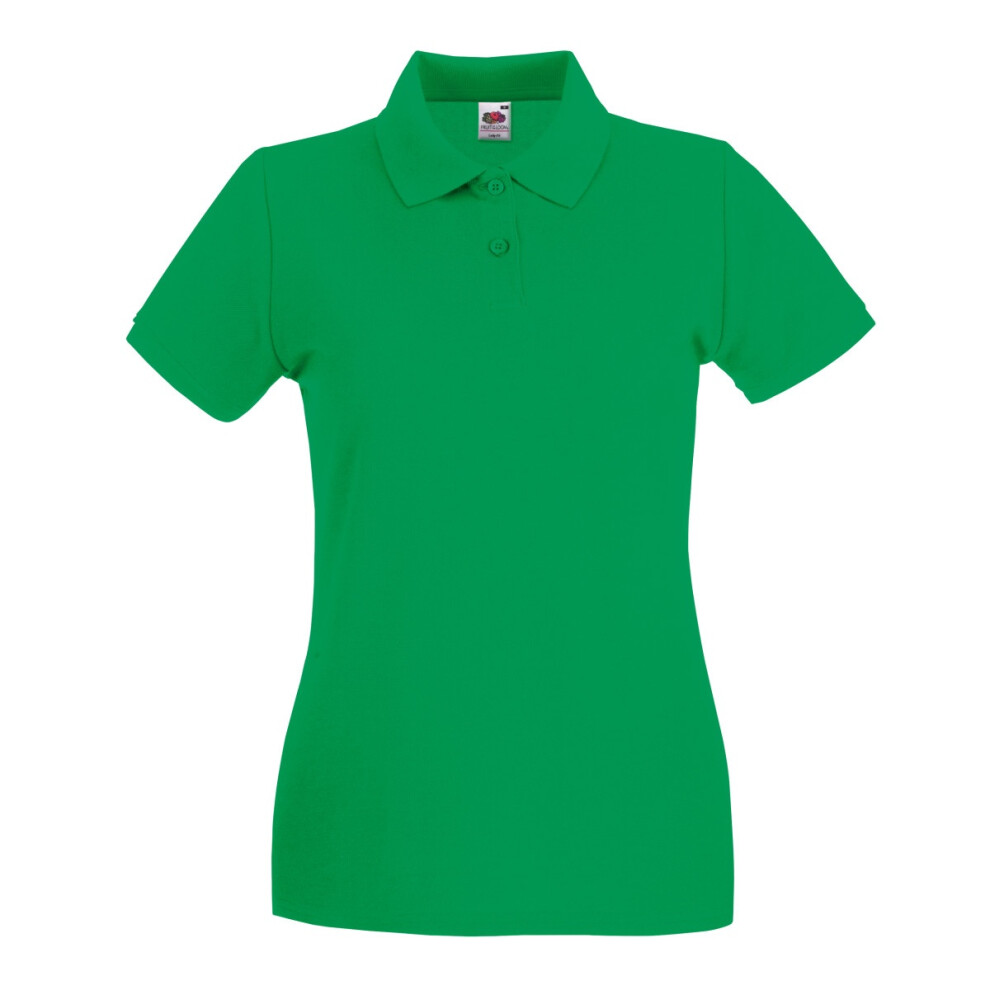 Fruit Of The Loom (2Xl, Kelly ) Womens/Ladies Premium Fitted Short-Sleeved Polo Shirt Green
