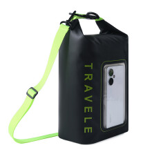 (Negro) Funda impermeable para teléfono, bolso cruzado para exteriores, bolsa seca a prueba de humedad