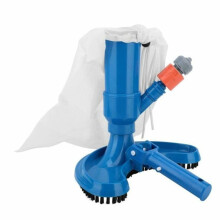 (azul) Kit de herramientas Cepillo Aspiradora portátil para piscinas Aspiradora con mango telescópico