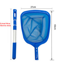 (Red con varilla) Red profesional para skimmer de piscina, resistente, de malla ultrafina y profunda,