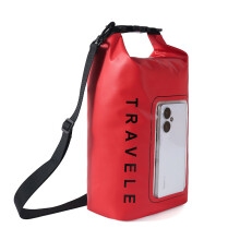(rojo) Funda impermeable para teléfono, bolso cruzado para exteriores, bolsa seca a prueba de humedad