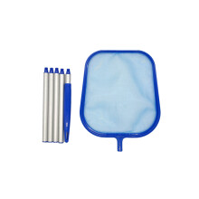 Red de skimmer para piscinas (azul) con 5 secciones de poste de aluminio de 64'', hoja de limpieza para