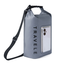 (gris) Funda impermeable para teléfono, bolso cruzado para exteriores, bolsa seca a prueba de humedad
